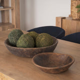 Nikita Set of 2 Large Medium Brown Reclaimed Wood Bowls by Mercana at Eve Furniture
