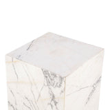 Nile 15" Drum Side Table in Alabaster Marble by Home Trends & Design at Eve Furniture