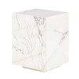 Nile 15" Drum Side Table in Alabaster Marble by Home Trends & Design at Eve Furniture