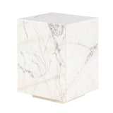 Nile 15" Drum Side Table in Alabaster Marble by Home Trends & Design at Eve Furniture