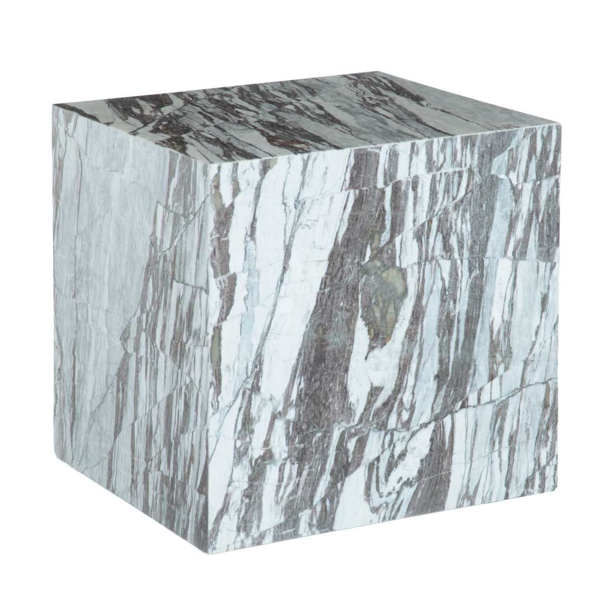 Nile 18" Drum Side Table in Calacatta Viola Marble