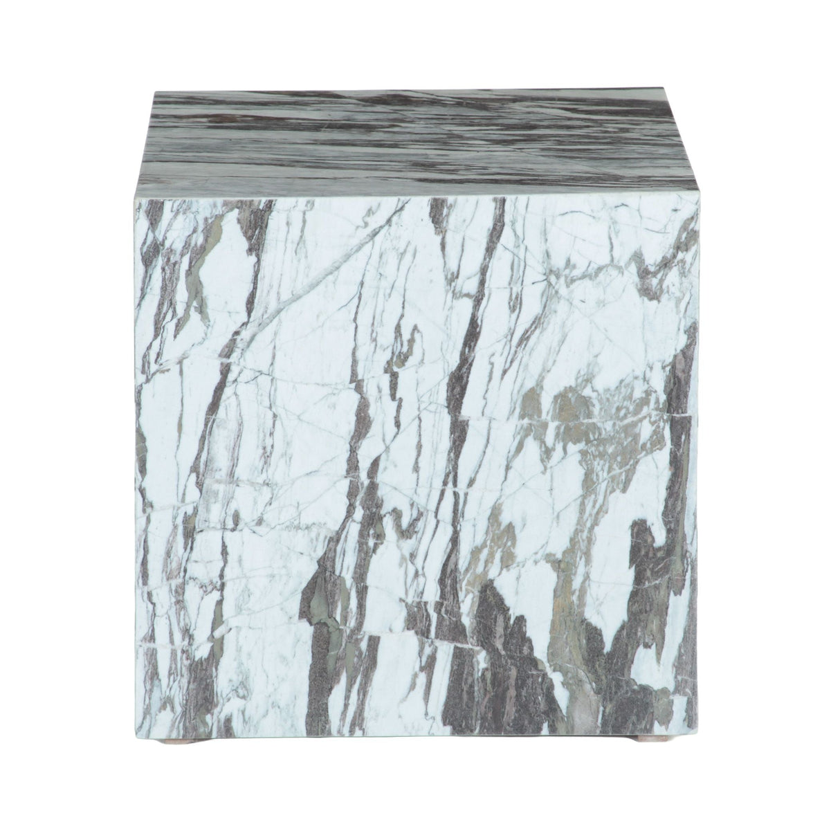 Nile 18" Drum Side Table in Calacatta Viola Marble