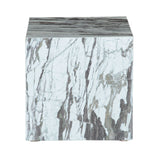 Nile 18" Drum Side Table in Calacatta Viola Marble