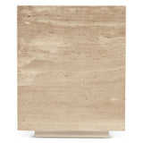 Nile 18" Drum Side Table in Travertine Stone by Home Trends & Design at Eve Furniture
