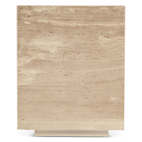 Nile 18" Drum Side Table in Travertine Stone by Home Trends & Design at Eve Furniture