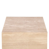 Nile 18" Drum Side Table in Travertine Stone by Home Trends & Design at Eve Furniture