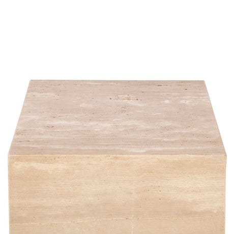 Nile 18" Drum Side Table in Travertine Stone by Home Trends & Design at Eve Furniture