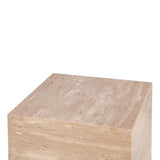 Nile 18" Drum Side Table in Travertine Stone by Home Trends & Design at Eve Furniture
