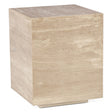 Nile 18" Drum Side Table in Travertine Stone by Home Trends & Design at Eve Furniture