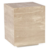 Nile 18" Drum Side Table in Travertine Stone by Home Trends & Design at Eve Furniture