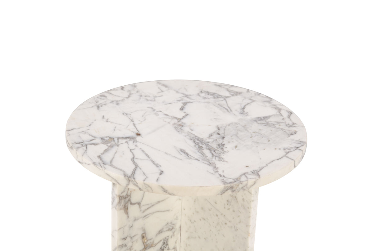 Nile 20" Side Table in Alabaster Marble by Home Trends & Design at Eve Furniture