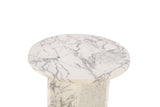 Nile 20" Side Table in Alabaster Marble by Home Trends & Design at Eve Furniture