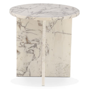 Nile 20" Side Table in Alabaster Marble by Home Trends & Design at Eve Furniture