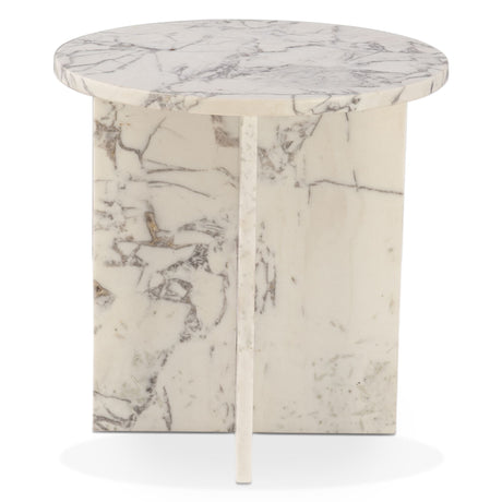 Nile 20" Side Table in Alabaster Marble by Home Trends & Design at Eve Furniture