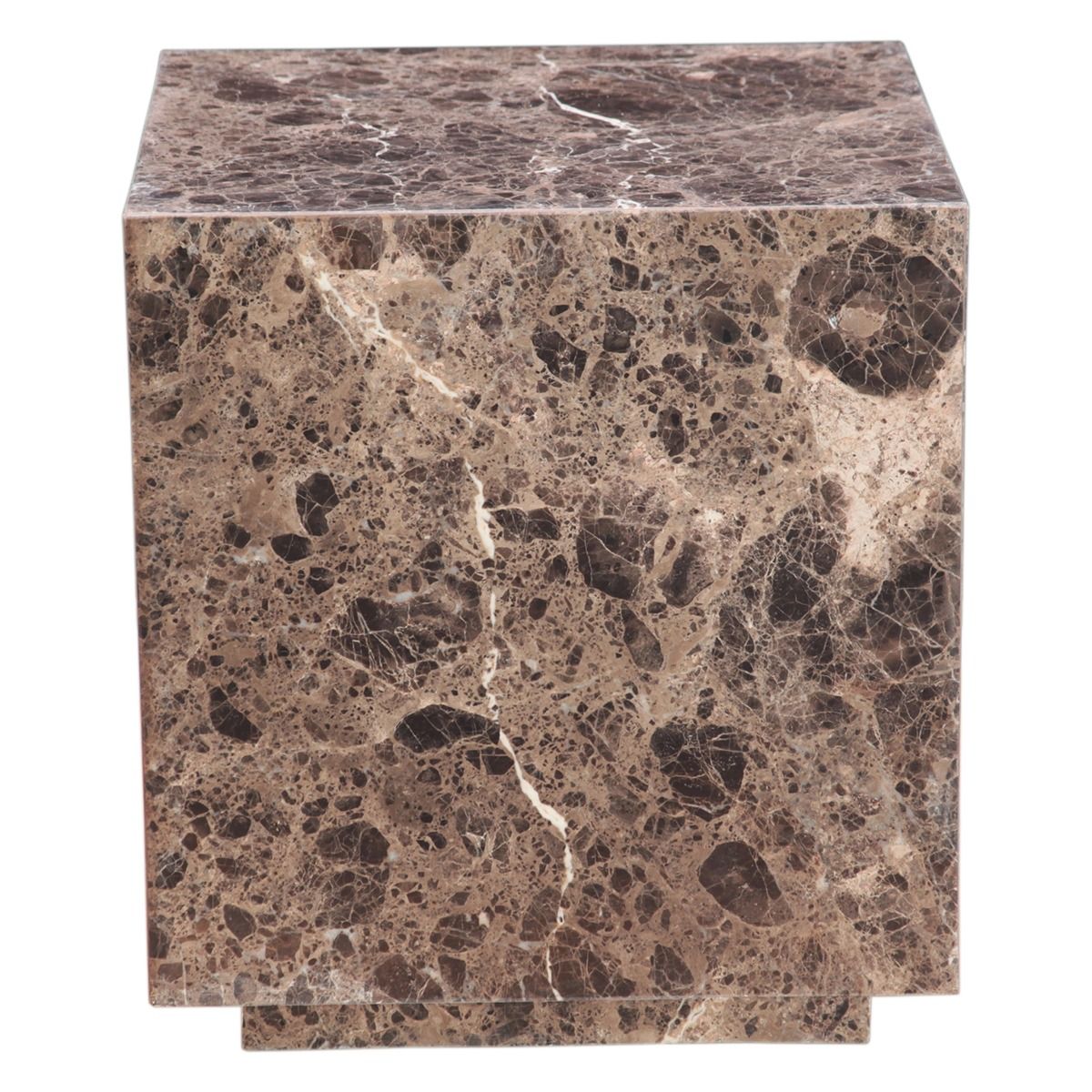 Nile 22" Drum Side Table in Dark Emperador Marble by Home Trends & Design at Eve Furniture