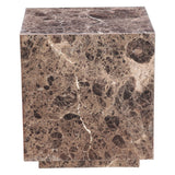 Nile 22" Drum Side Table in Dark Emperador Marble by Home Trends & Design at Eve Furniture
