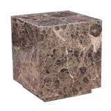 Nile 22" Drum Side Table in Dark Emperador Marble by Home Trends & Design at Eve Furniture