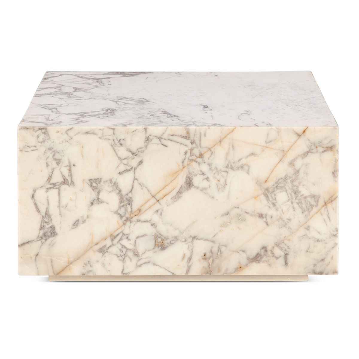 Nile 32" Drum Coffee Table in Alabaster Marble by Home Trends & Design at Eve Furniture