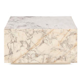 Nile 32" Drum Coffee Table in Alabaster Marble by Home Trends & Design at Eve Furniture