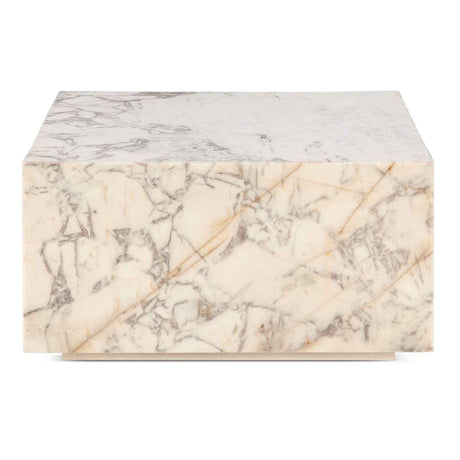 Nile 32" Drum Coffee Table in Alabaster Marble by Home Trends & Design at Eve Furniture