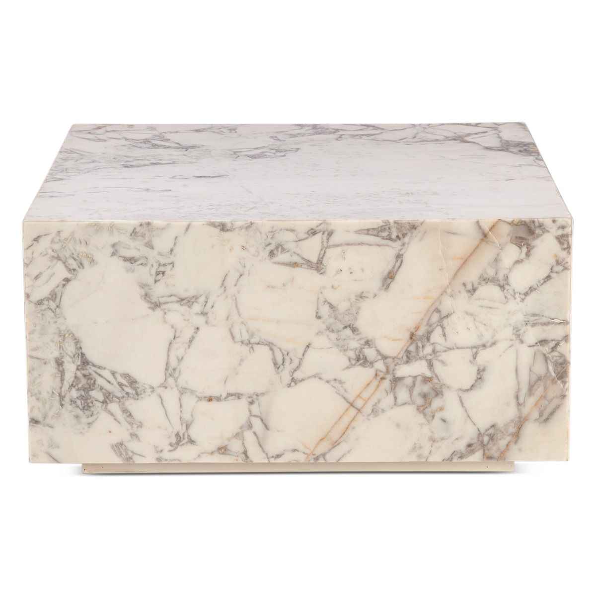 Nile 32" Drum Coffee Table in Alabaster Marble by Home Trends & Design at Eve Furniture
