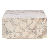 Nile 32" Drum Coffee Table in Alabaster Marble by Home Trends & Design at Eve Furniture