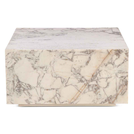Nile 32" Drum Coffee Table in Alabaster Marble by Home Trends & Design at Eve Furniture