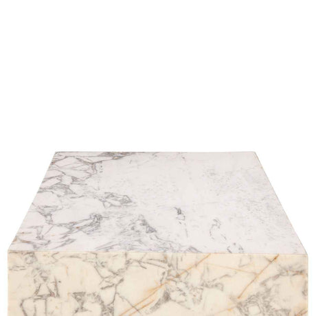 Nile 32" Drum Coffee Table in Alabaster Marble by Home Trends & Design at Eve Furniture