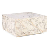 Nile 32" Drum Coffee Table in Alabaster Marble by Home Trends & Design at Eve Furniture