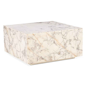 Nile 32" Drum Coffee Table in Alabaster Marble by Home Trends & Design at Eve Furniture