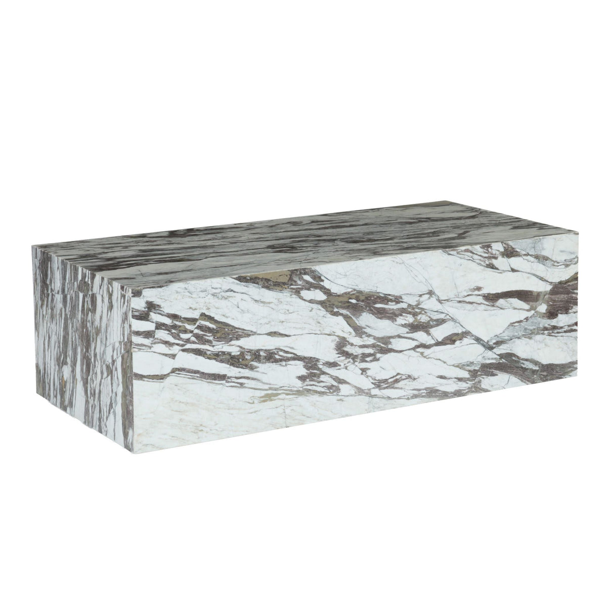 Nile 48" Drum Coffee Table in Calacatta Viola Marble