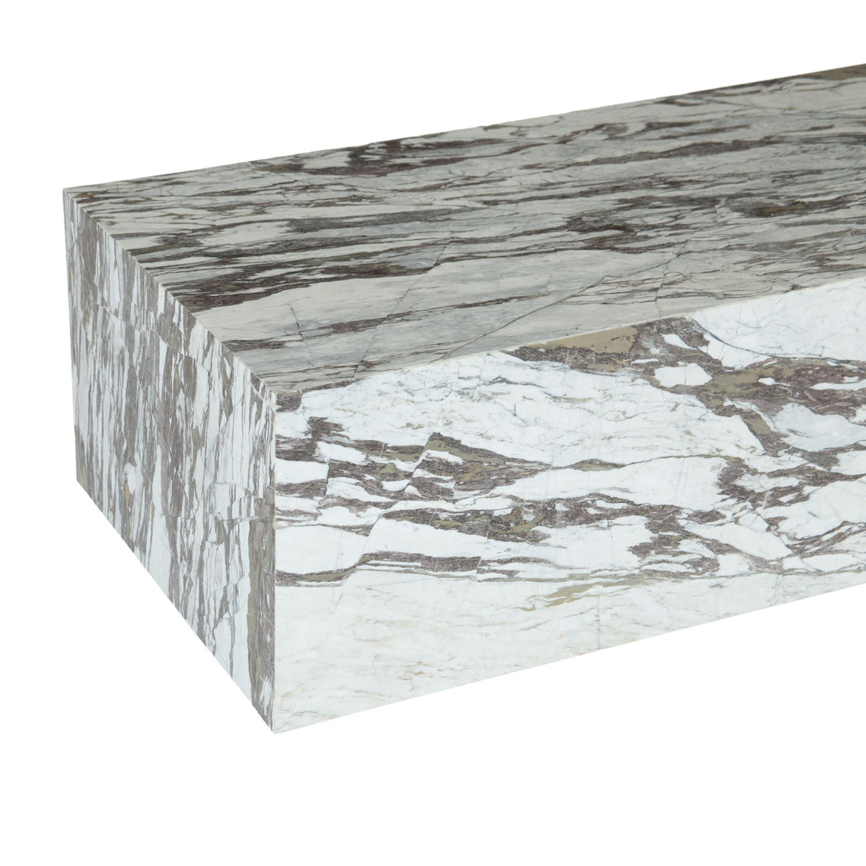 Nile 48" Drum Coffee Table in Calacatta Viola Marble