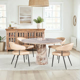 Nile 48" Round Dining Table in Brown Toronto Marble by Home Trends & Design at Eve Furniture