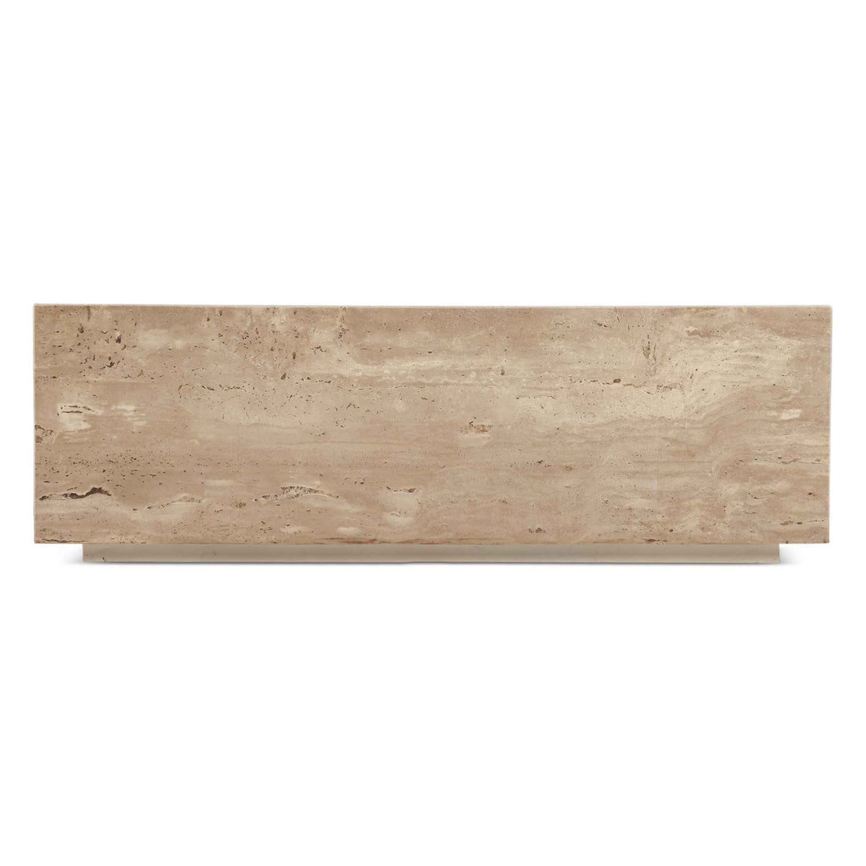 Nile 50" Drum Coffee Table in Travertine Stone by Home Trends & Design at Eve Furniture