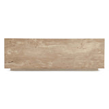 Nile 50" Drum Coffee Table in Travertine Stone by Home Trends & Design at Eve Furniture