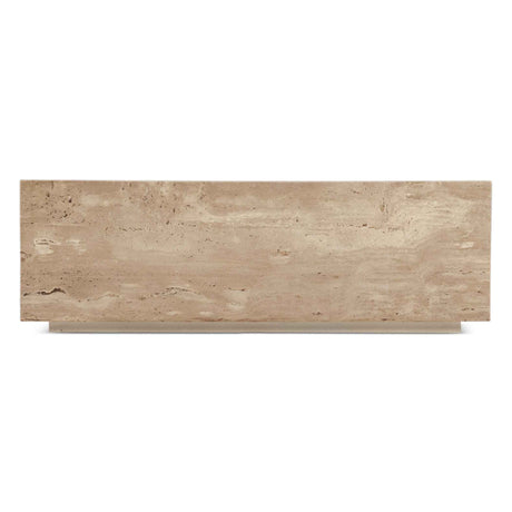 Nile 50" Drum Coffee Table in Travertine Stone by Home Trends & Design at Eve Furniture