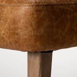Niles 22.5L x 24.0W x 32.0H Brown Faux Leather Seat W/Brown Wooden Legs Wingback Dining Chair by Mercana at Eve Furniture
