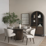 Niles 22.5L x 24.0W x 32.0H Cream Fabric Seat W/ Dark Brown Wooden Legs Wingback Dining Chair by Mercana at Eve Furniture