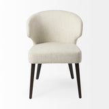Niles 22.5L x 24.0W x 32.0H Cream Fabric Seat W/ Dark Brown Wooden Legs Wingback Dining Chair by Mercana at Eve Furniture