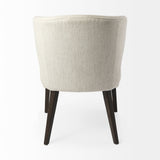 Niles 22.5L x 24.0W x 32.0H Cream Fabric Seat W/ Dark Brown Wooden Legs Wingback Dining Chair by Mercana at Eve Furniture