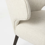 Niles 22.5L x 24.0W x 32.0H Cream Fabric Seat W/ Dark Brown Wooden Legs Wingback Dining Chair by Mercana at Eve Furniture