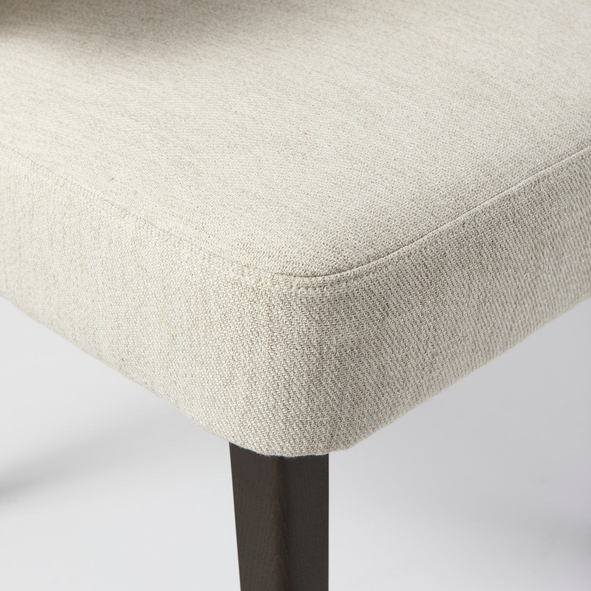 Niles 22.5L x 24.0W x 32.0H Cream Fabric Seat W/ Dark Brown Wooden Legs Wingback Dining Chair by Mercana at Eve Furniture