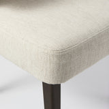 Niles 22.5L x 24.0W x 32.0H Cream Fabric Seat W/ Dark Brown Wooden Legs Wingback Dining Chair by Mercana at Eve Furniture