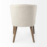 Niles 22.5L x 24.0W x 32.0H Cream Fabric Seat W/ Medium Brown Wooden Legs Wingback Dining Chair by Mercana at Eve Furniture