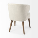 Niles 22.5L x 24.0W x 32.0H Cream Fabric Seat W/ Medium Brown Wooden Legs Wingback Dining Chair by Mercana at Eve Furniture