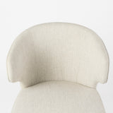 Niles 22.5L x 24.0W x 32.0H Cream Fabric Seat W/ Medium Brown Wooden Legs Wingback Dining Chair by Mercana at Eve Furniture