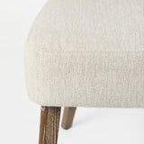 Niles 22.5L x 24.0W x 32.0H Cream Fabric Seat W/ Medium Brown Wooden Legs Wingback Dining Chair by Mercana at Eve Furniture