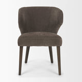 Niles Brown Fabric W/ Dark Brown Wooden Legs Wingback Dining Chair by Mercana at Eve Furniture