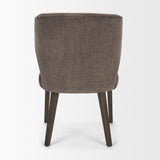 Niles Brown Fabric W/ Dark Brown Wooden Legs Wingback Dining Chair by Mercana at Eve Furniture