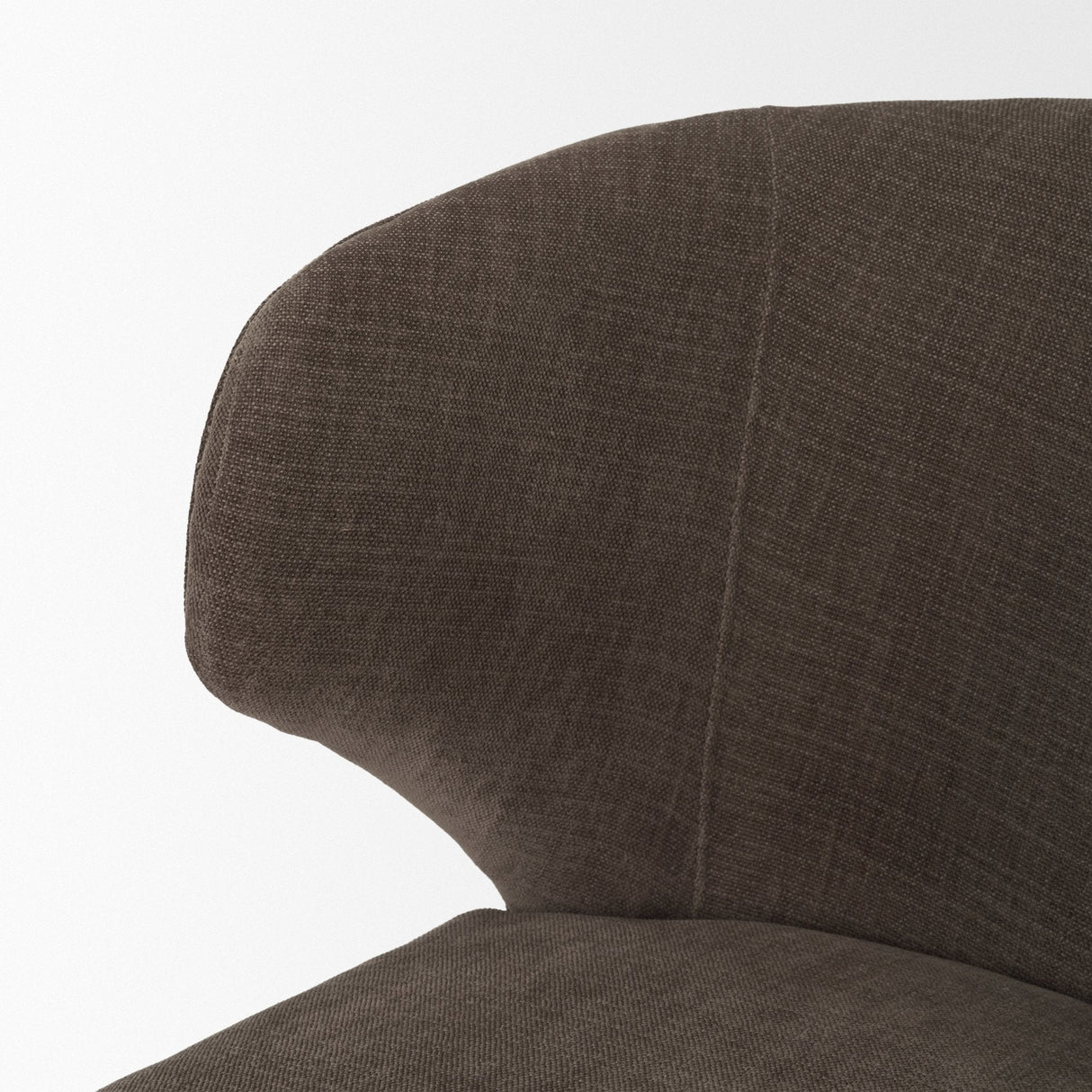Niles Brown Fabric W/ Dark Brown Wooden Legs Wingback Dining Chair by Mercana at Eve Furniture
